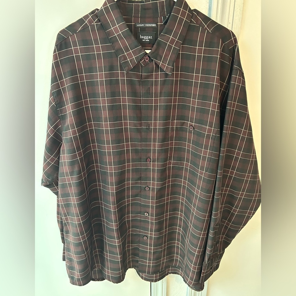 Haggar Luxury Microfiber Long Sleeve Button Down - 2XL